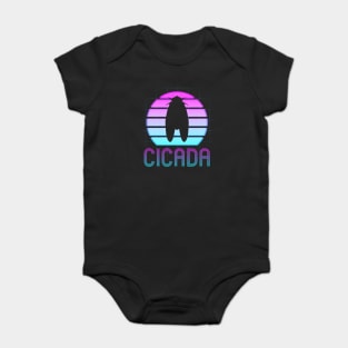 Retro Vintage Vaporwave Cicada Minimalist Baby Bodysuit